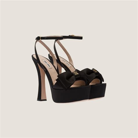 miu miu satin platform sandals|Black Satin Platform Sandals .